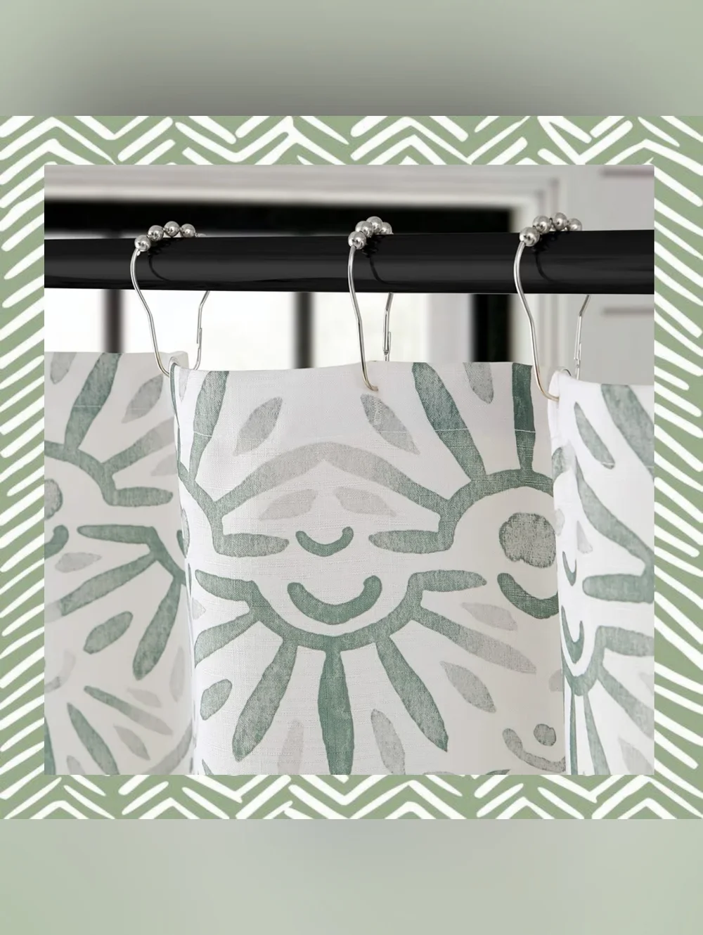 Jessica Simpson Shower Curtain with Rings - NEW